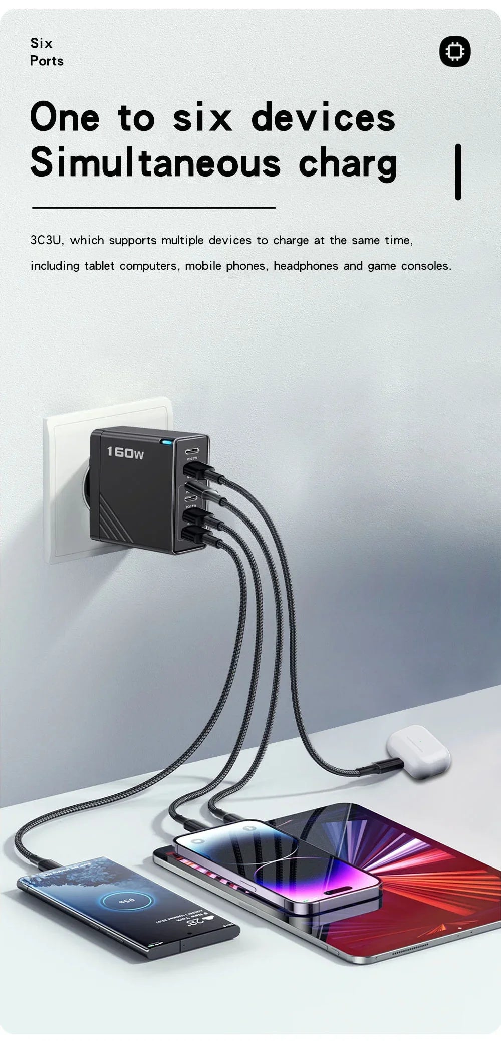 Maerknon Fast Charging USB-C PD Wall Charger – Universal Phone Adapter